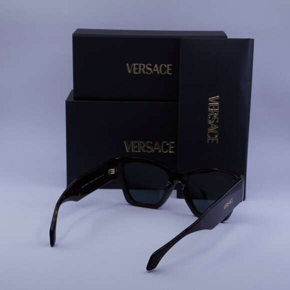 Versace VE4492U 108/87 Sunglasses Dark Havana Square Frame, Dark Grey Lenses main image 4